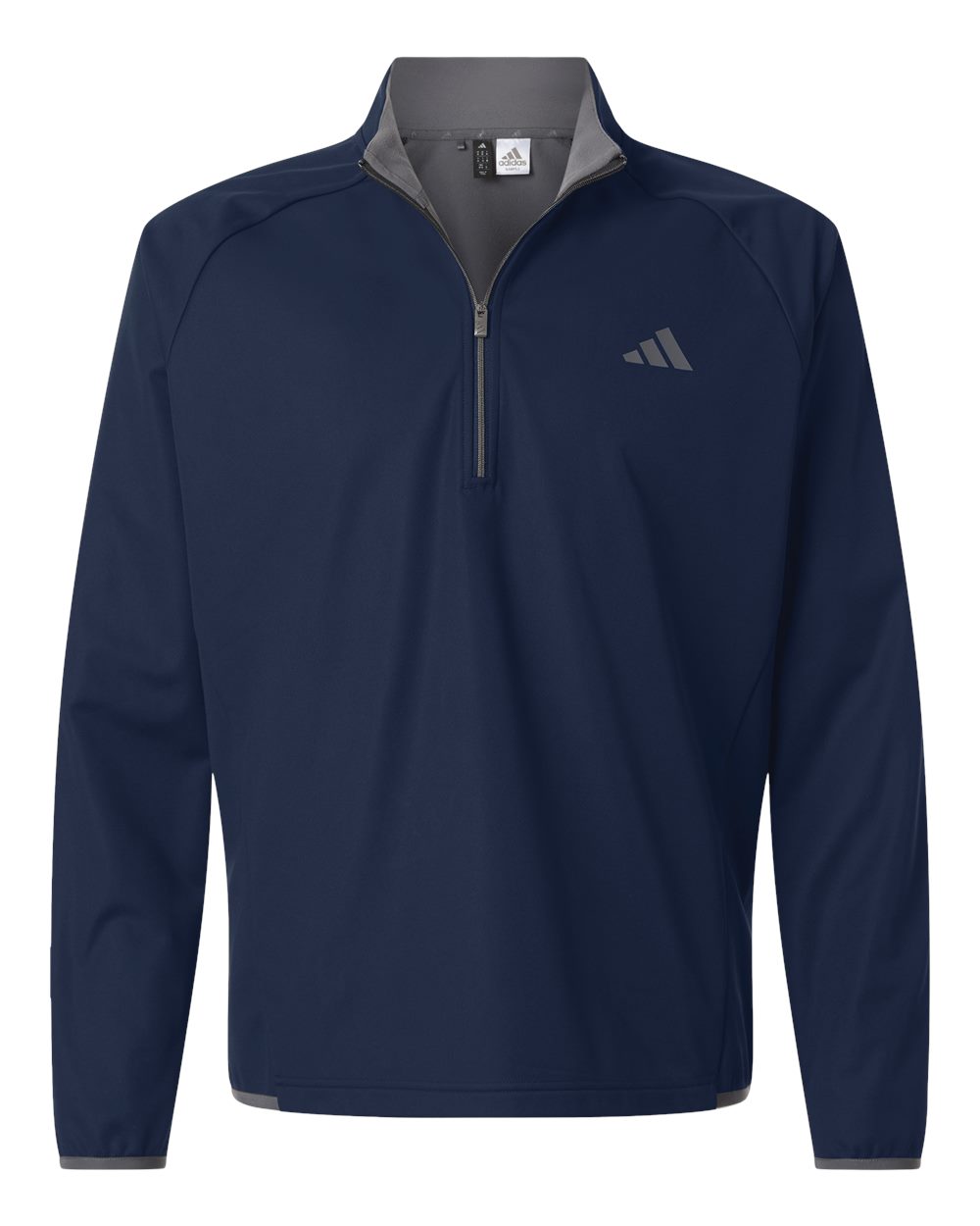 Front View of Collegiate Navy Men's Ultimate365 Wind Quarter-Zip Pullover - A2027 plain