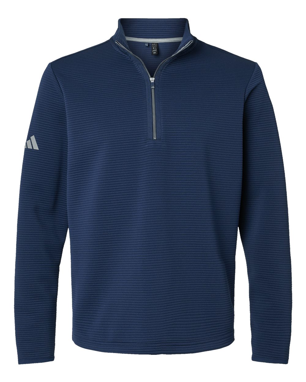 Front View of Collegiate Navy Spacer Quarter-Zip Pullover - A588 plain