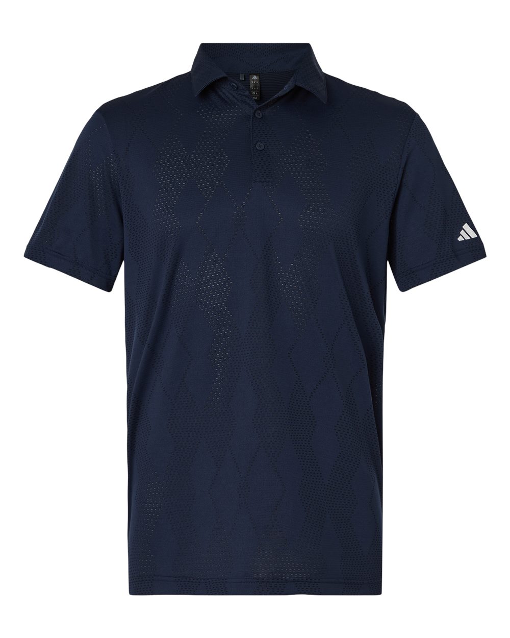 Front View of Collegiate Navy Ultimate Textured Polo - A2008