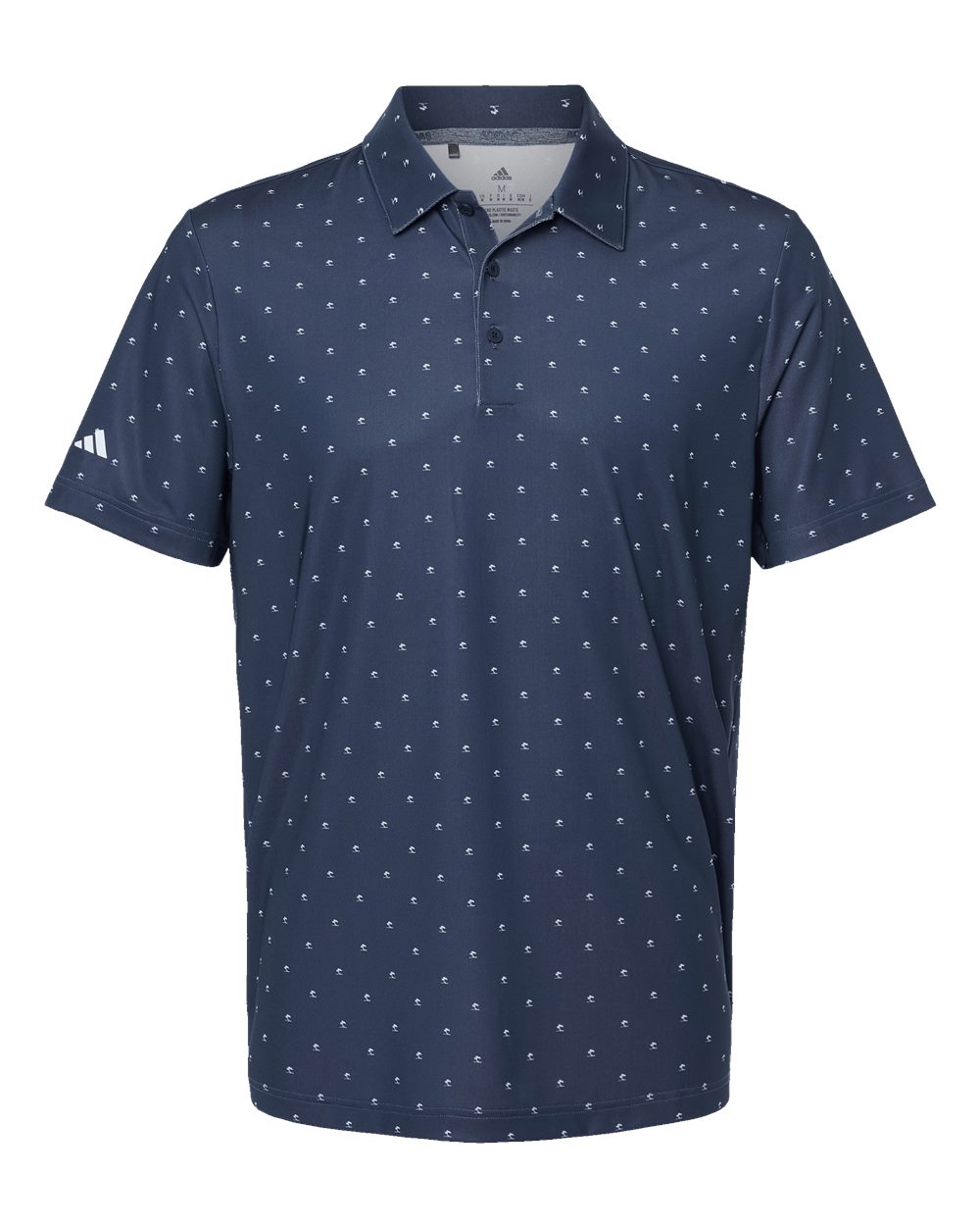 Front View of Collegiate Navy/ White Pine Tree Polo - A574