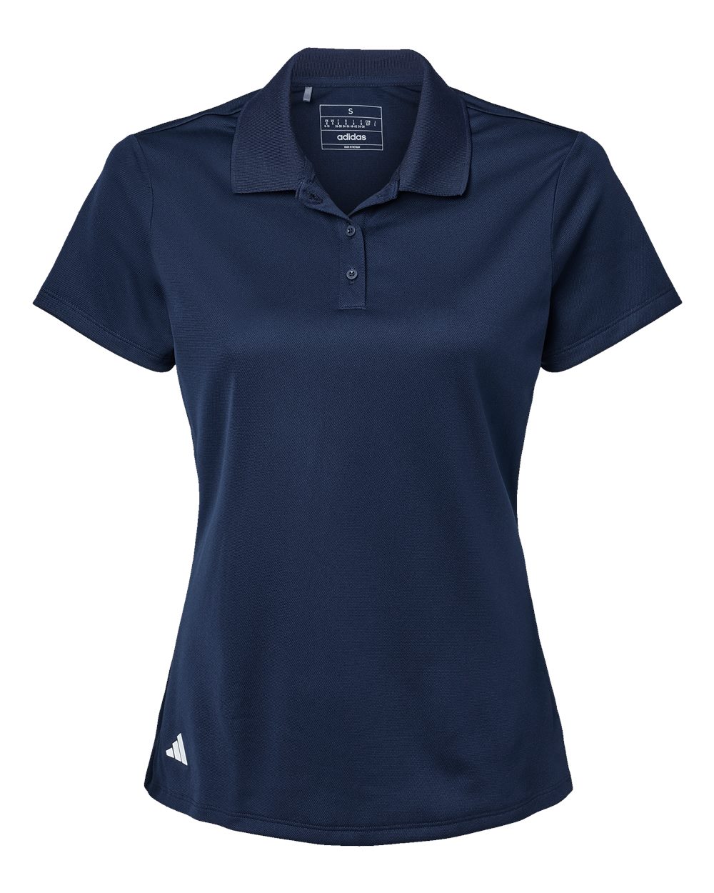 Front View of Collegiate Navy Women's Basic Sport Polo - A431