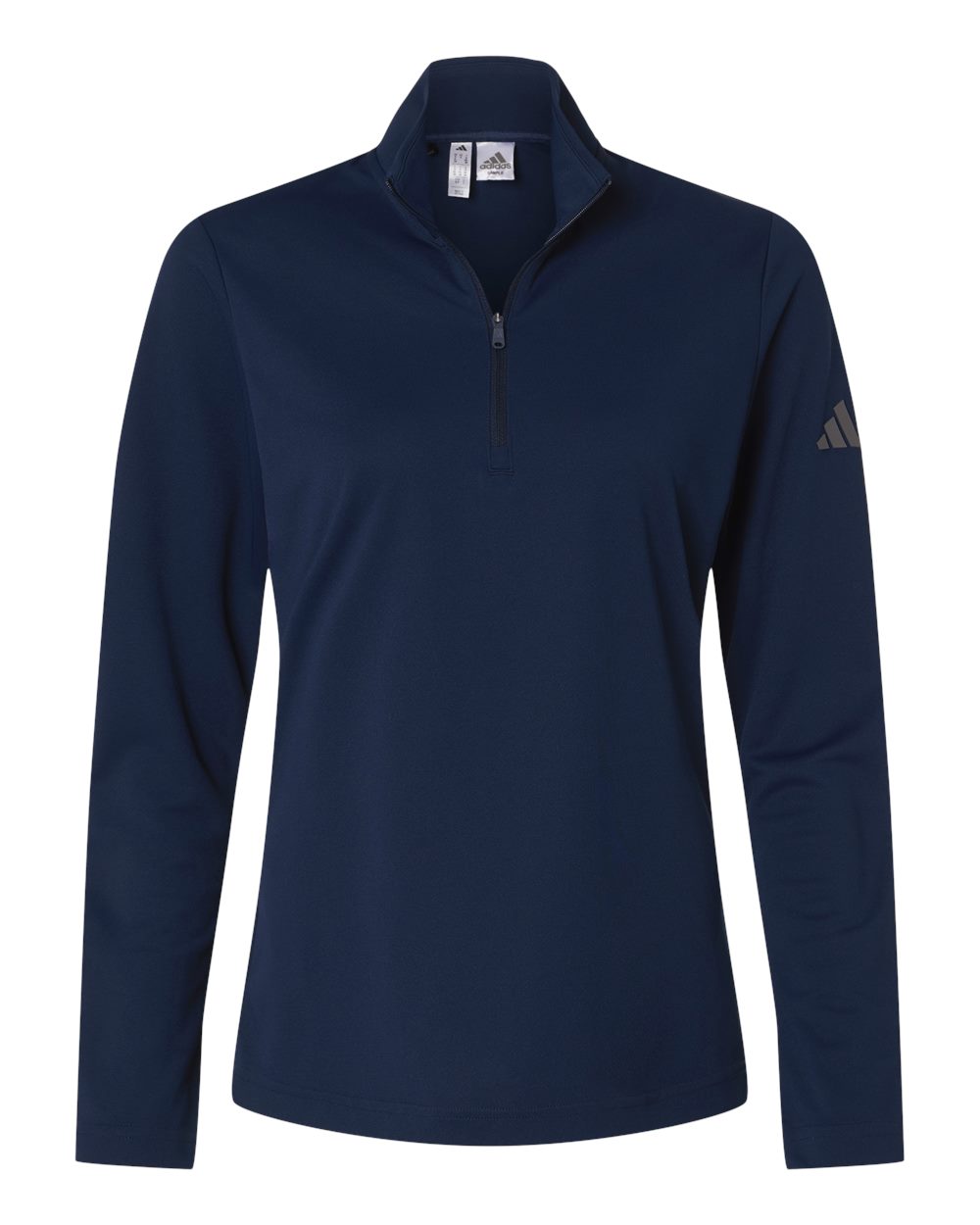 Front View of Collegiate Navy Women's Lightweight Quarter-Zip Pullover - A400 plain
