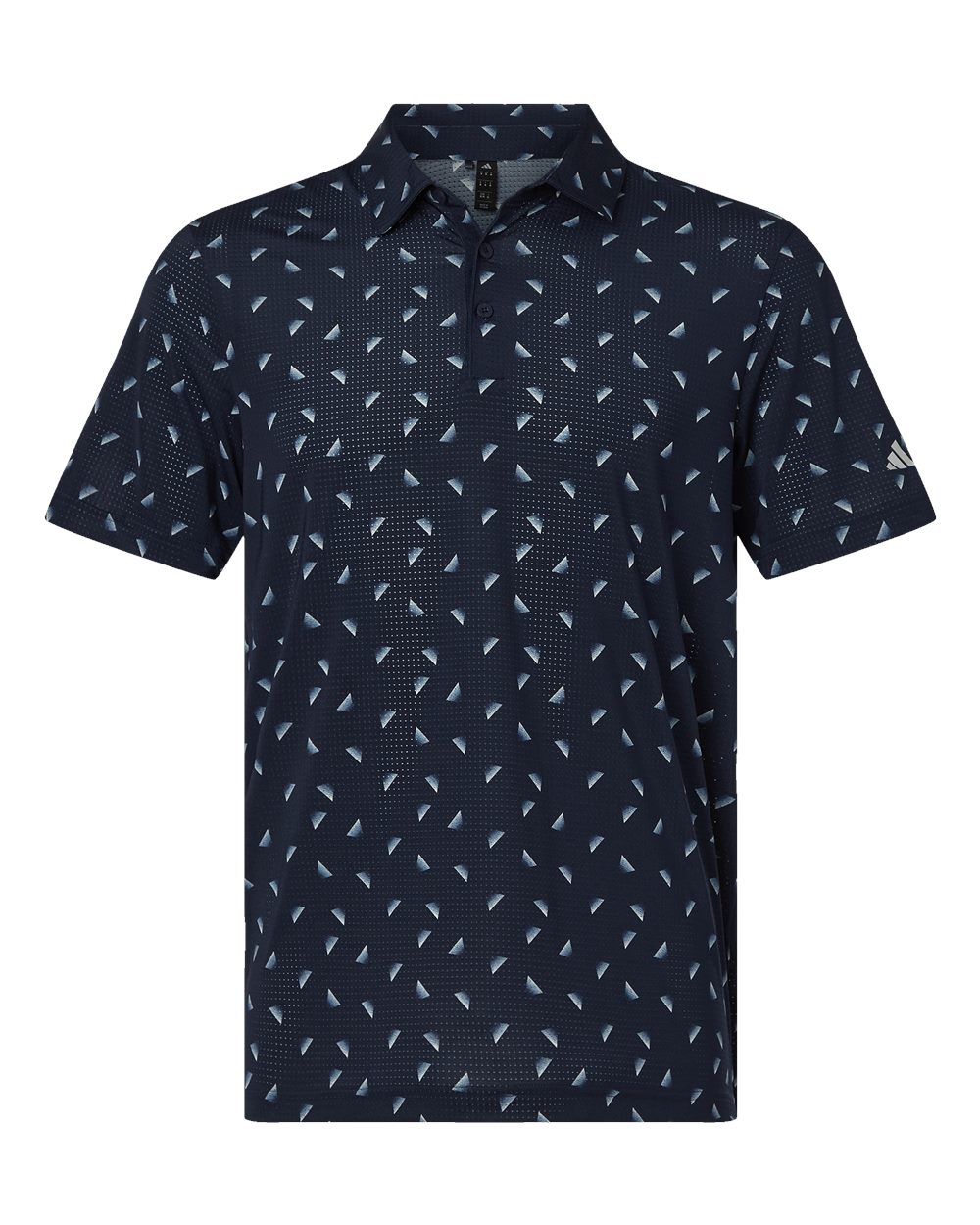 Front View of Collegiate Navy/ Wonder Silver Ultimate Mesh Polo - A2012