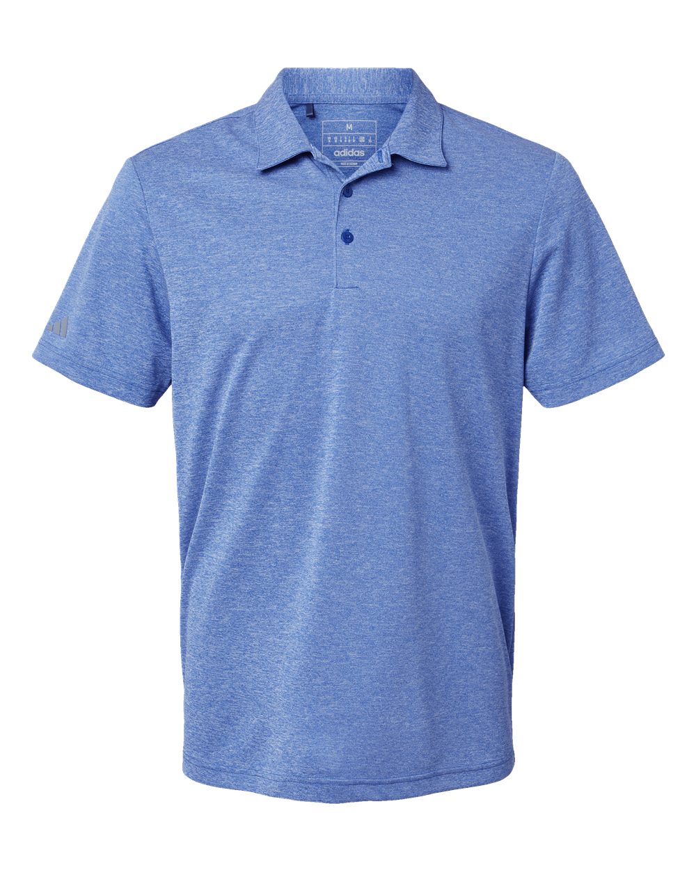 Front View of Collegiate Royal Melange Heathered Polo - A582