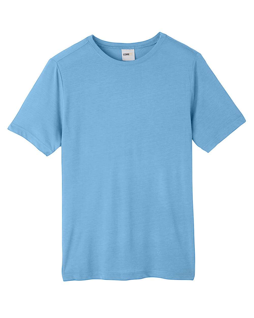 Front View of Columbia Blue Unisex Fusion ChromaSoft™ Performance T-Shirt - CE111
