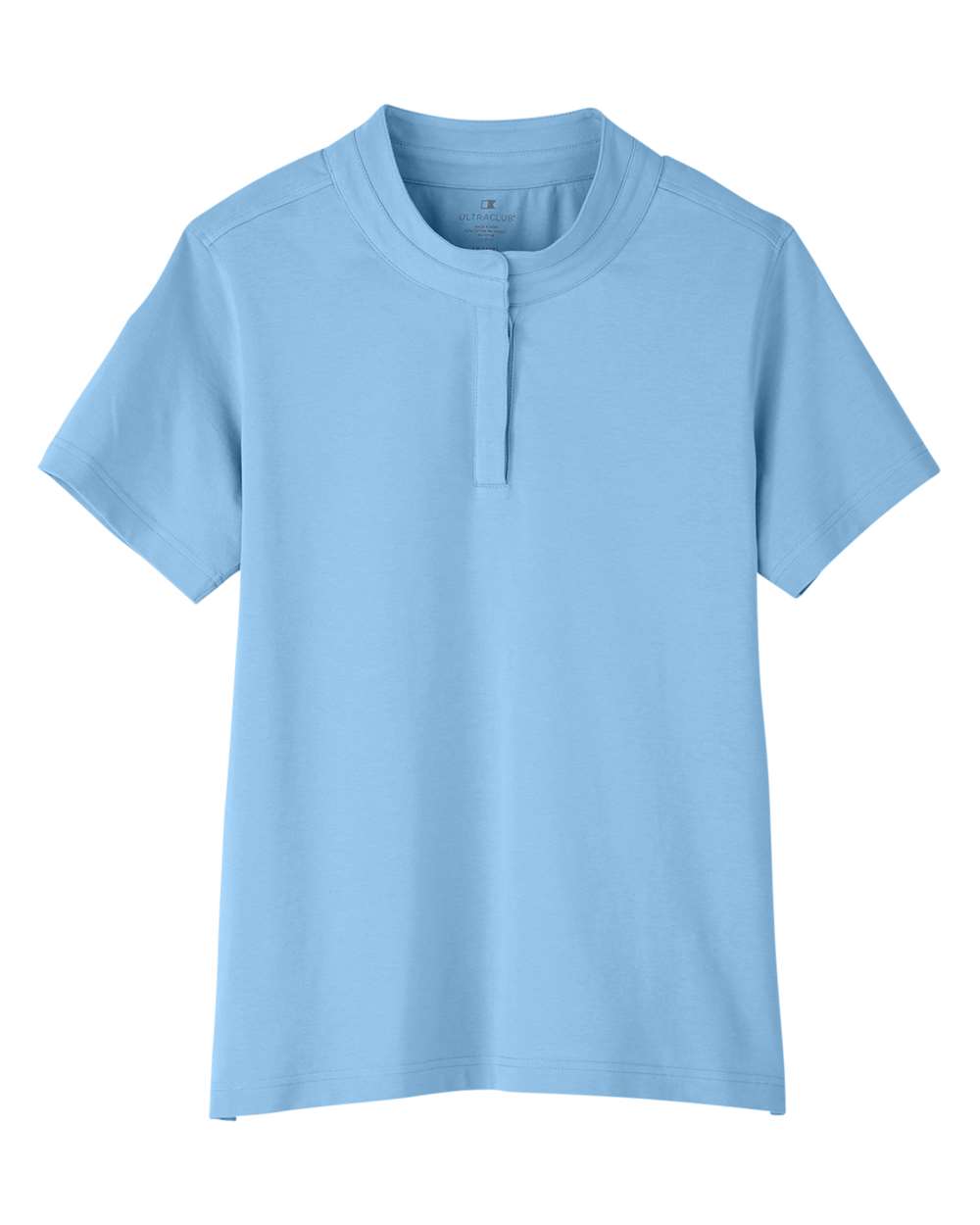 Front View of Columbia Blue Women's Lakeshore Stretch Cotton Performance Polo - UC105W