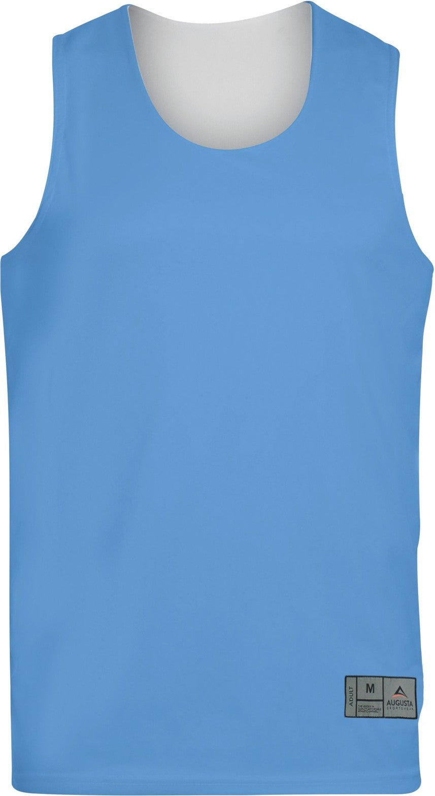 Front View of COLUMBIA BLUE/WHITE YOUTH REVERSIBLE WICKING TANK