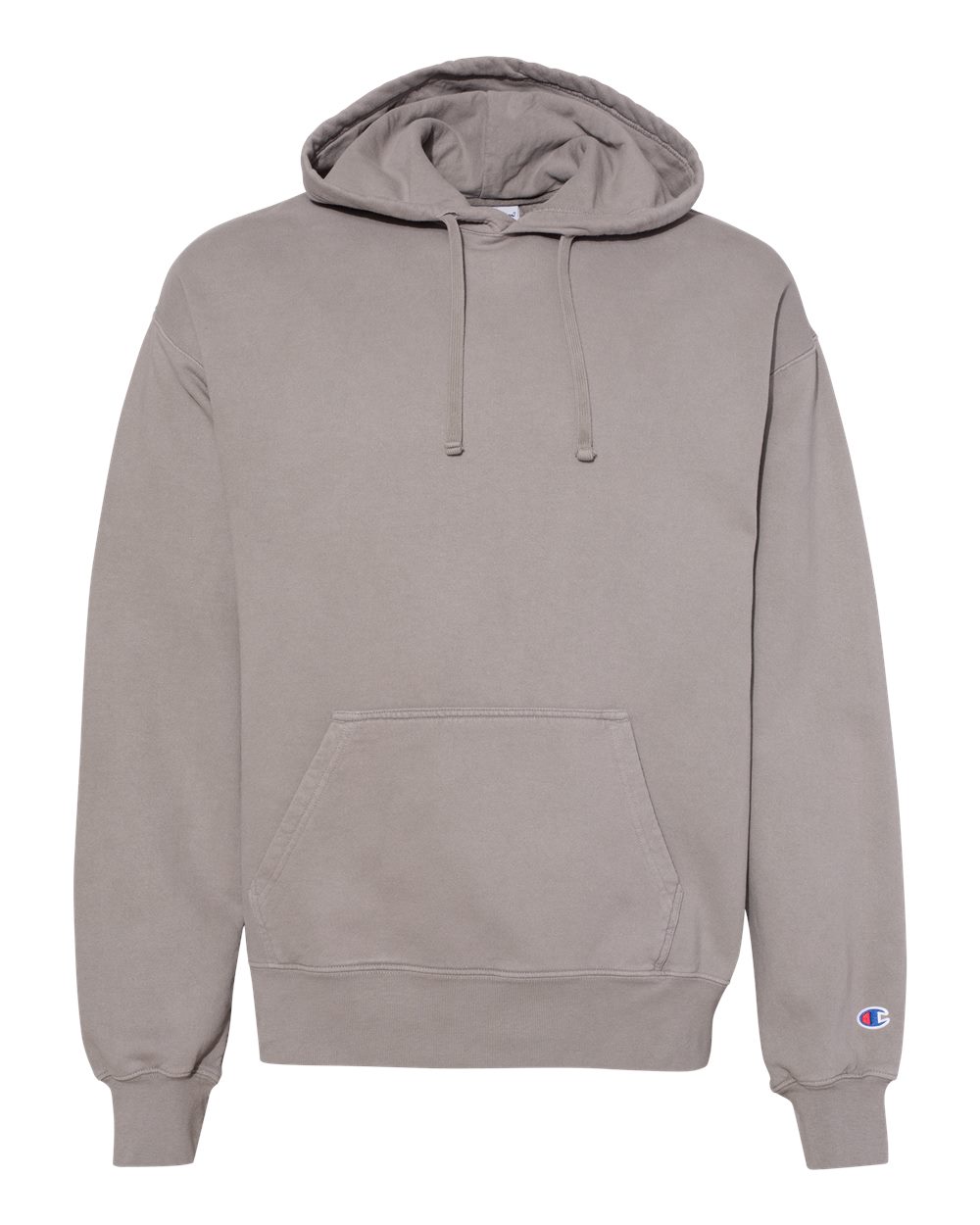 Front View of Concrete Garment-Dyed Hooded Sweatshirt - CD450