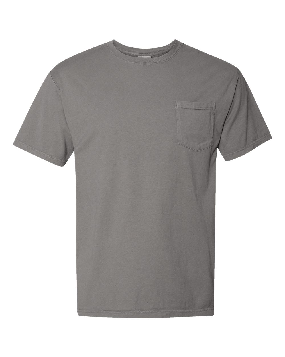 Front View of Concrete Grey Garment-Dyed Pocket T-Shirt - GDH150