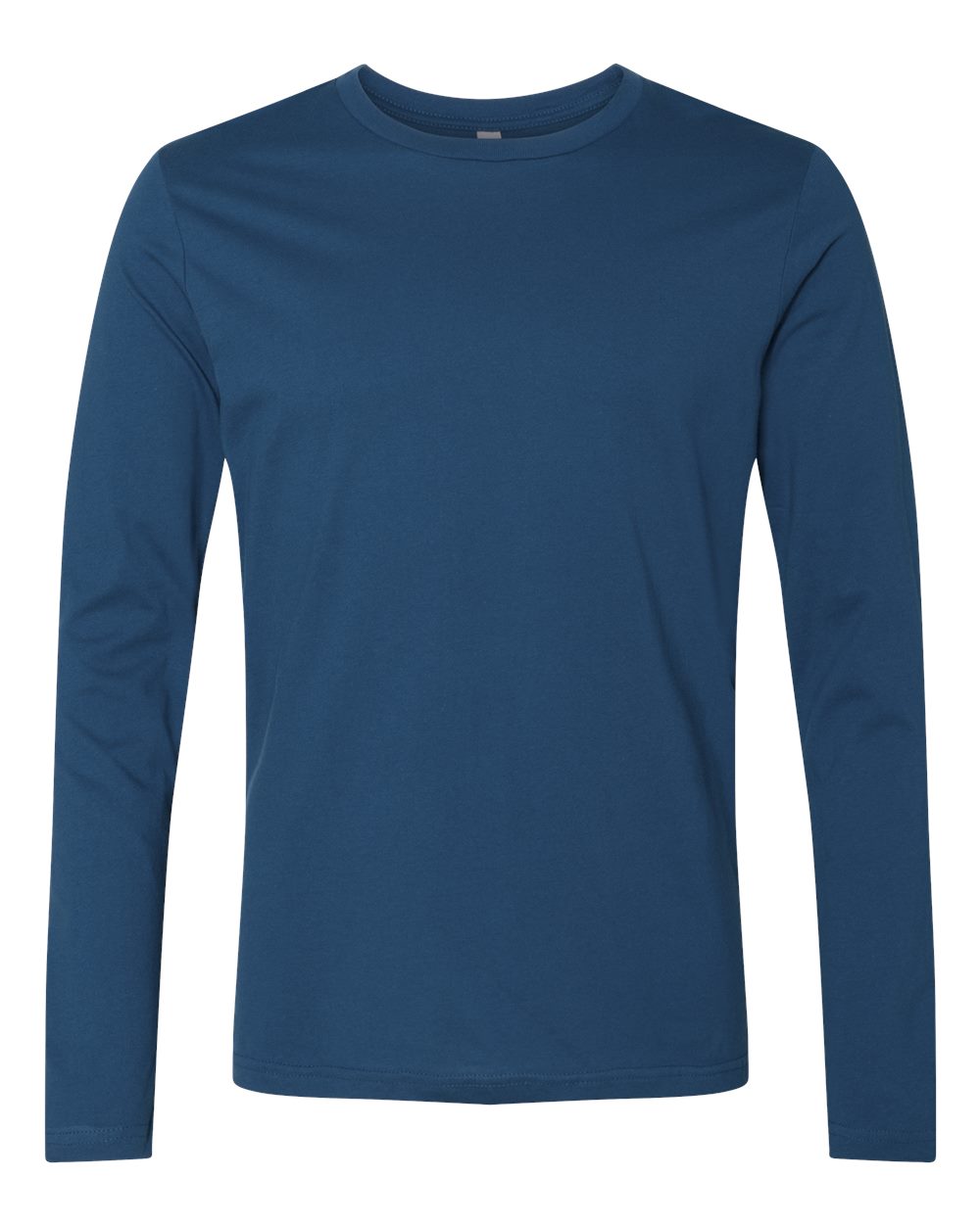 Front View of Cool Blue Cotton Long Sleeve T-Shirt - 3601