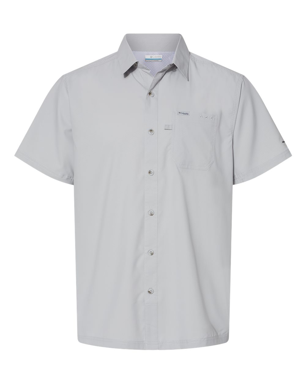 Front View of Cool Grey PFG Slack Tide™ Camp Shirt - 212484
