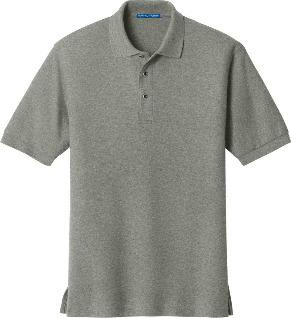 Front View of Cool Grey Port Authority Silk Touch Polo K500