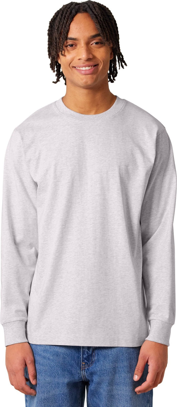 Front View of CoolHtrGry Stanley/Stella Unisex Freestyler Heavyweight Long Sleeve Tee SXU023