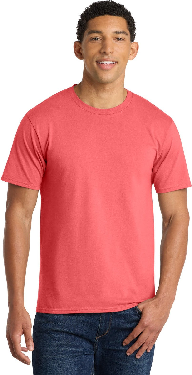 Front View of Coral Port & Co Fan Favorite Tee. PC450