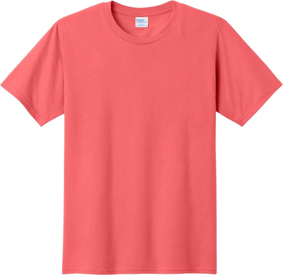 Front View of Coral Port & Co Fan Favorite Tee. PC450