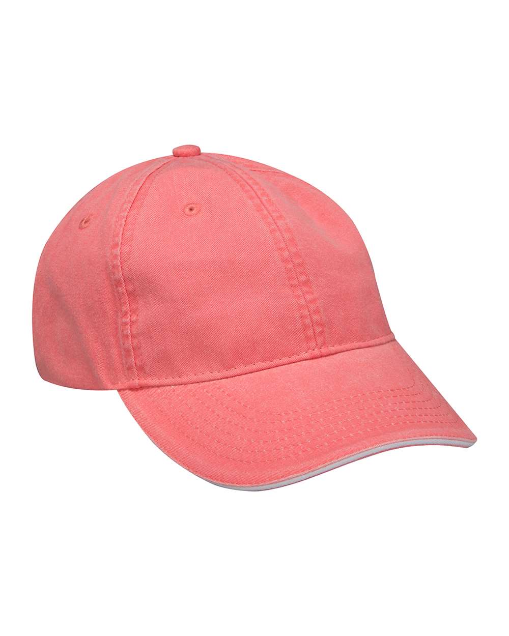 Front View of Coral/ White Icon Sandwich Cap - LP107