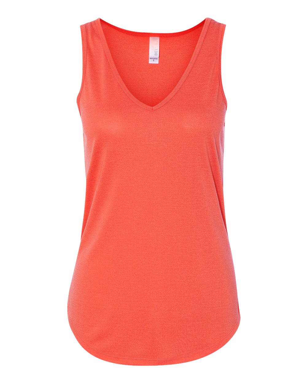 Front View of Coral Women&#39;s Flowy V-Neck Tank - 8805