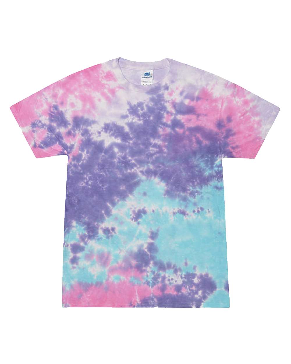 Front View of Cotton Candy Multi-Color Tie-Dyed T-Shirt - 1000