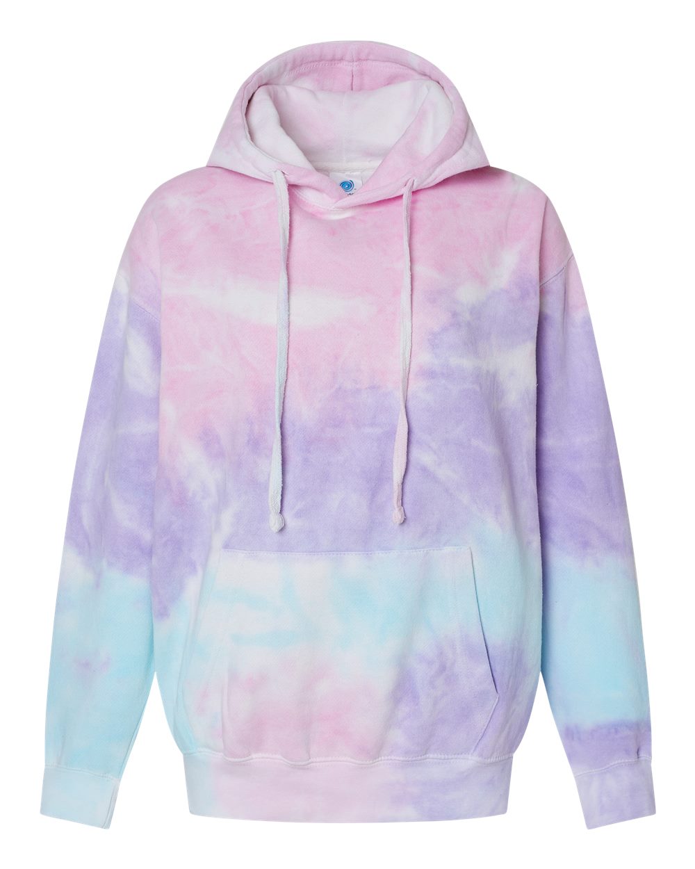 Front View of Cotton Candy Tie-Dyed Hooded Sweatshirt - 8777