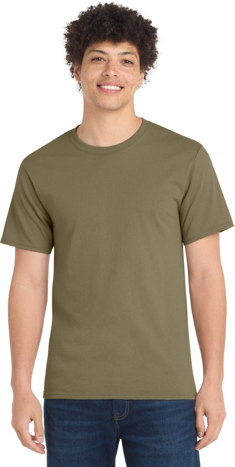 Front View of CoyoteBrn Port & Co Essential Tee. PC61