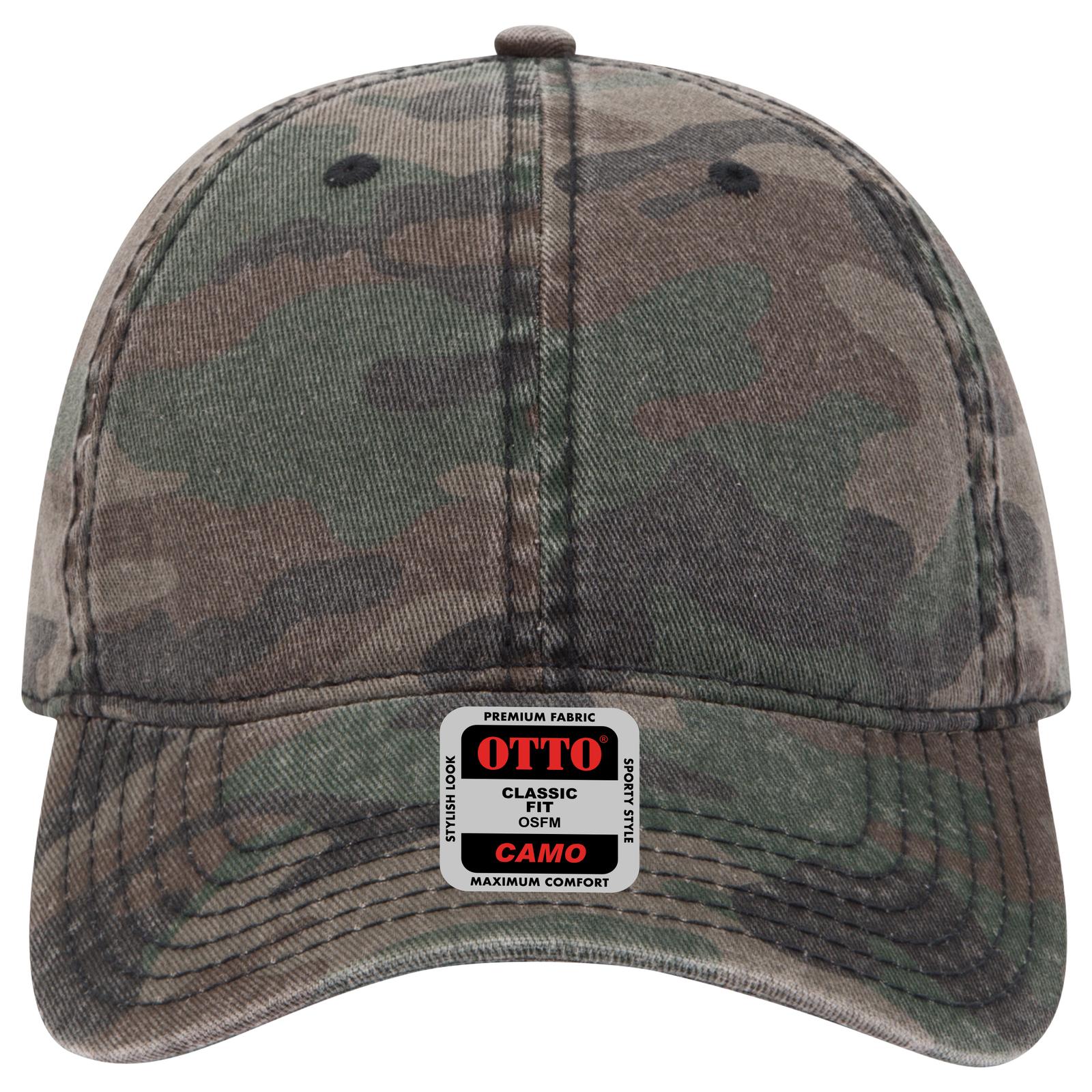 Front View of CP004 - Camo 004 OTTO CAP Camouflage 6 Panel Low Profile Baseball Cap