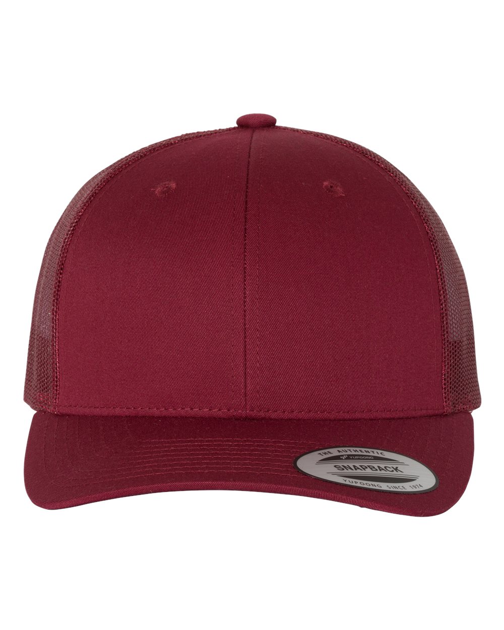 Front View of Cranberry Retro Trucker Cap - 6606