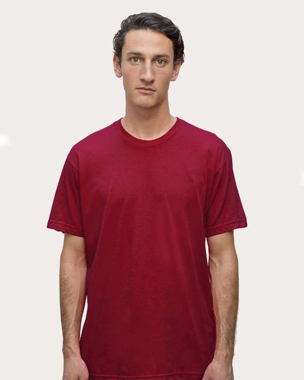 Front View of Cranberry USA-Made Fine Jersey T-Shirt - 20001