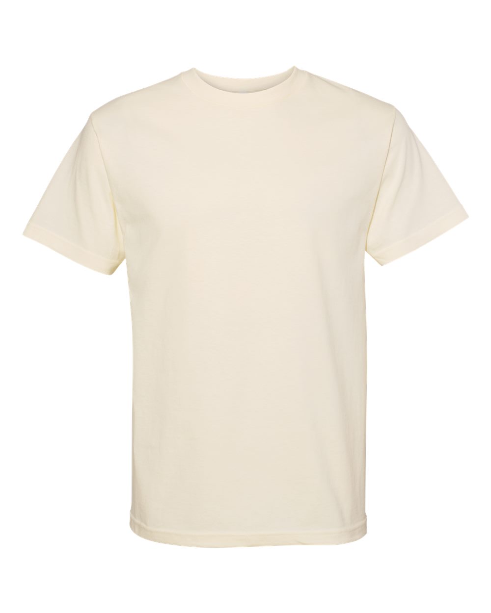 Front View of Cream Heavyweight Cotton Tee - 1301
