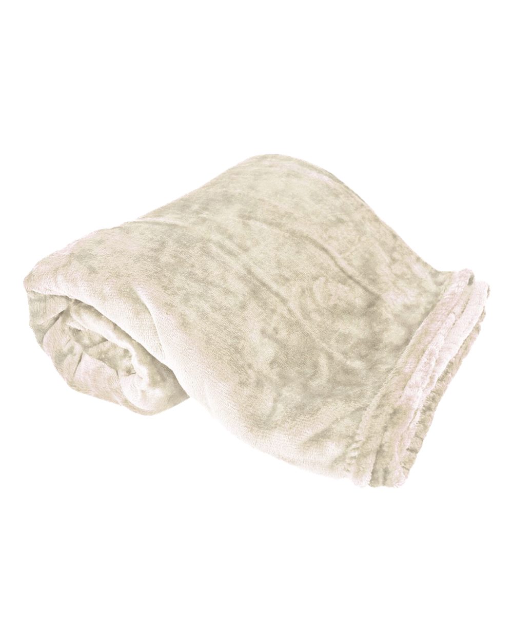 Front View of Cream Oversized Mink Touch Luxury Blanket - 8727