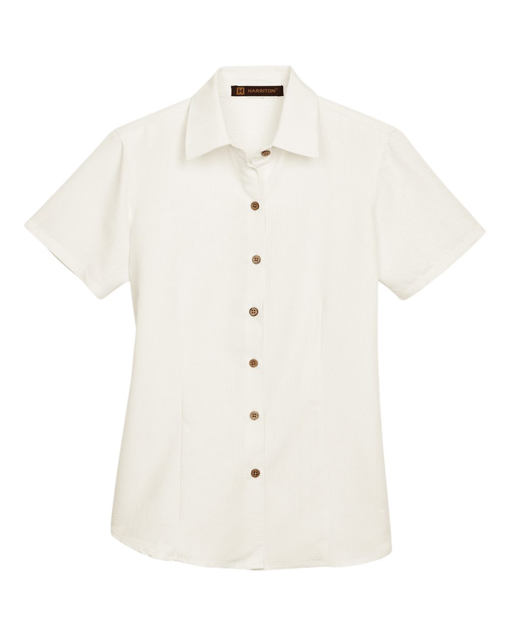 Front View of Cream Women's Barbados Textured Camp Shirt - M560W