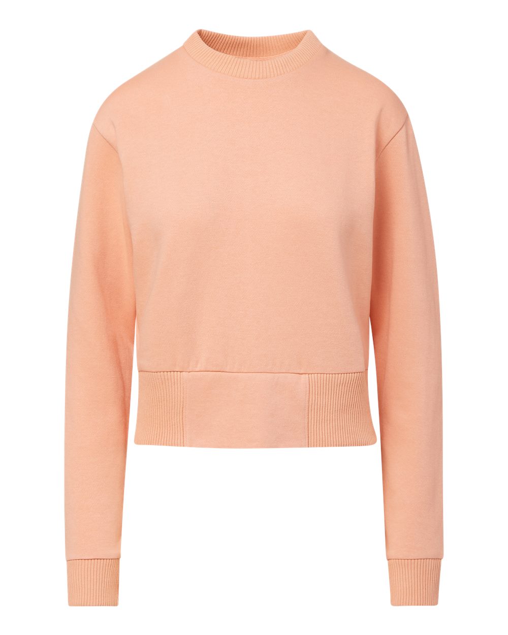 Front View of Creamsicle Women's Romi Cloud Fleece Crop Crewneck Sweatshirt - W22106