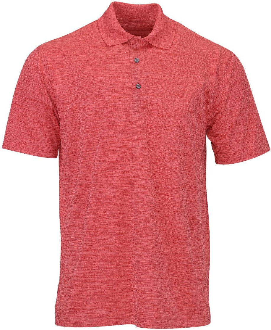 Front View of Crimson Heather Dakota Striated Heather Polo - 130