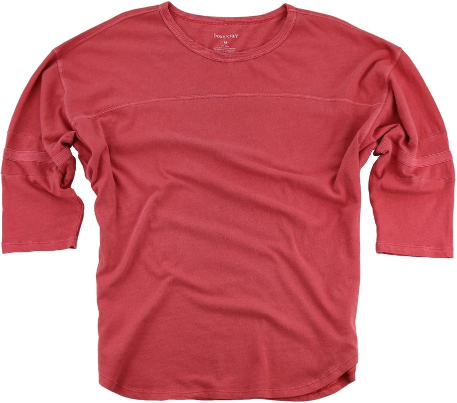 Front View of Crimson Women's Garment-Dyed Vintage Jersey - T19