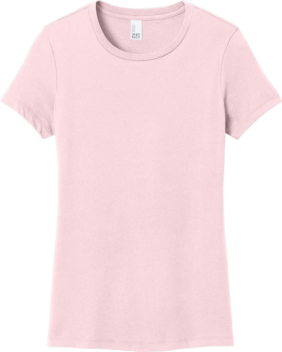 Front View of CrnationPk District Women's Perfect Weight Tee. DM104L