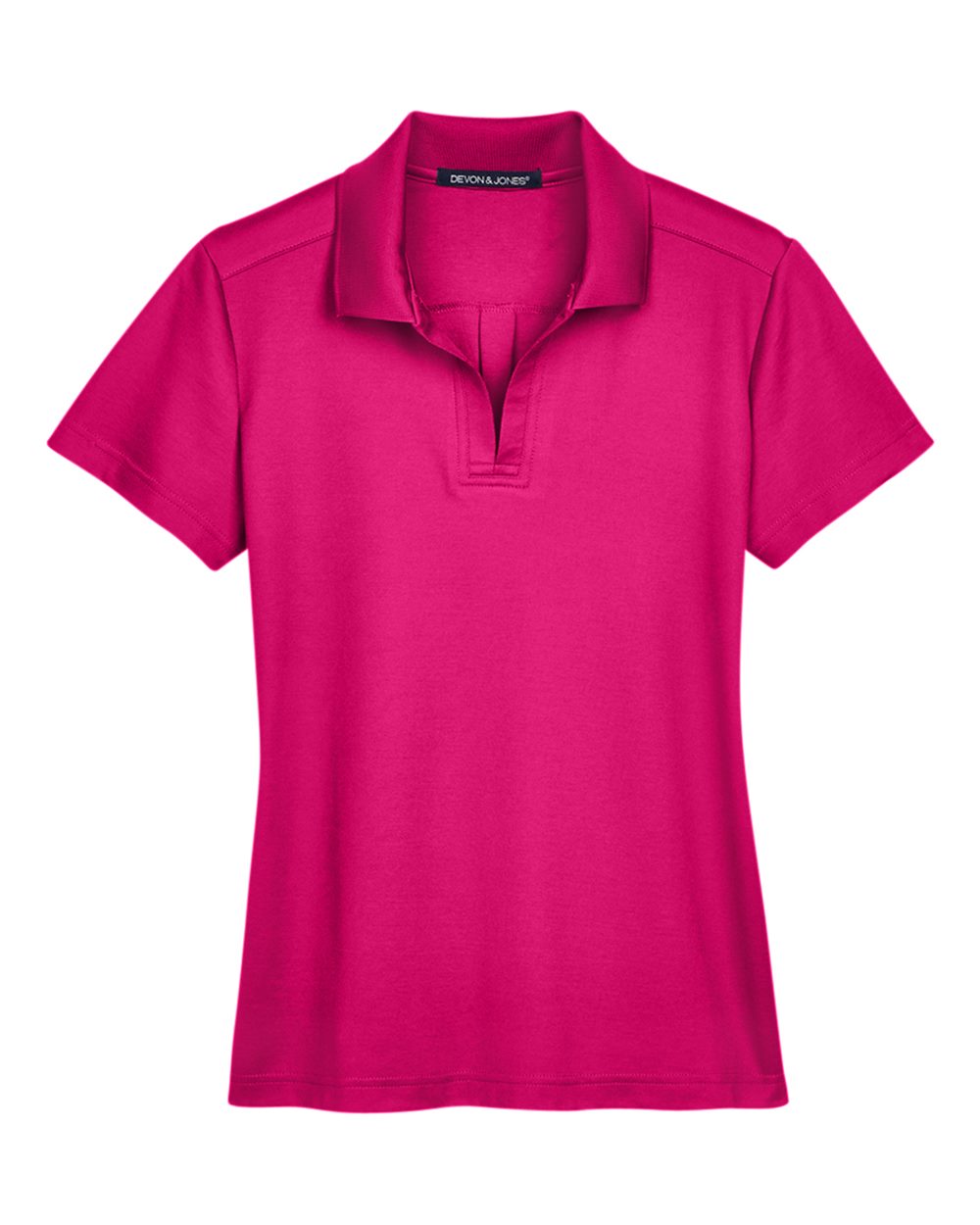 Front View of Crown Raspberry Women's CrownLux Performance® Plaited Polo - DG20W