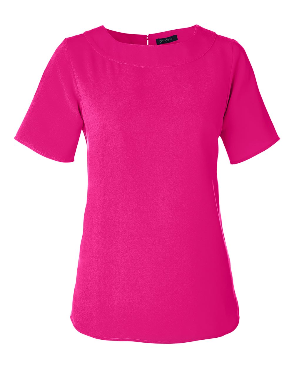 Front View of Crown Raspberry Women's Perfect Fit™ Boat Neck Blouse - DP613W