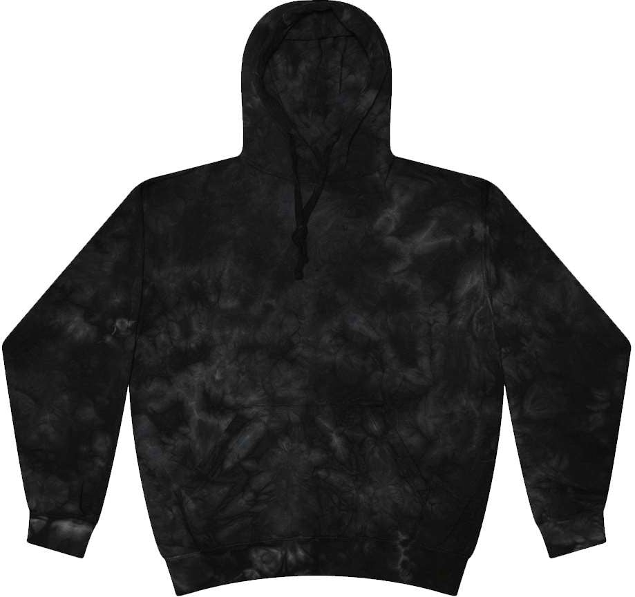Front View of Crystal Black Crystal Wash Hooded Sweatshirt - 8790