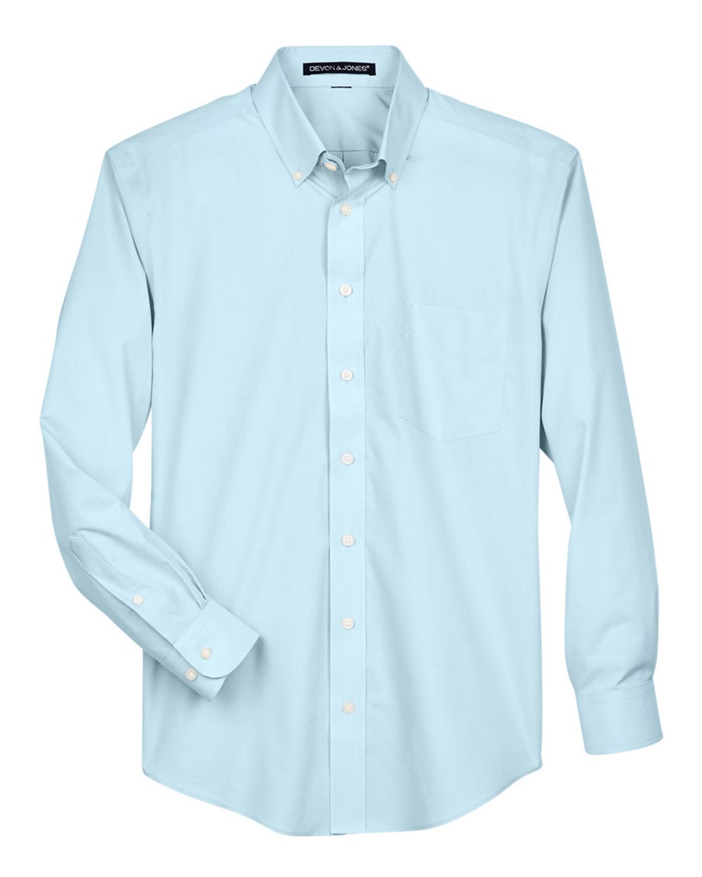 Front View of Crystal Blue Men&#39;s Crown Collection® Broadcloth Woven Dress Shirt - D620