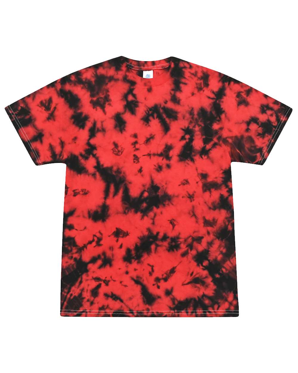 Front View of Crystal Red/ Black Crystal Wash T-Shirt - 1390