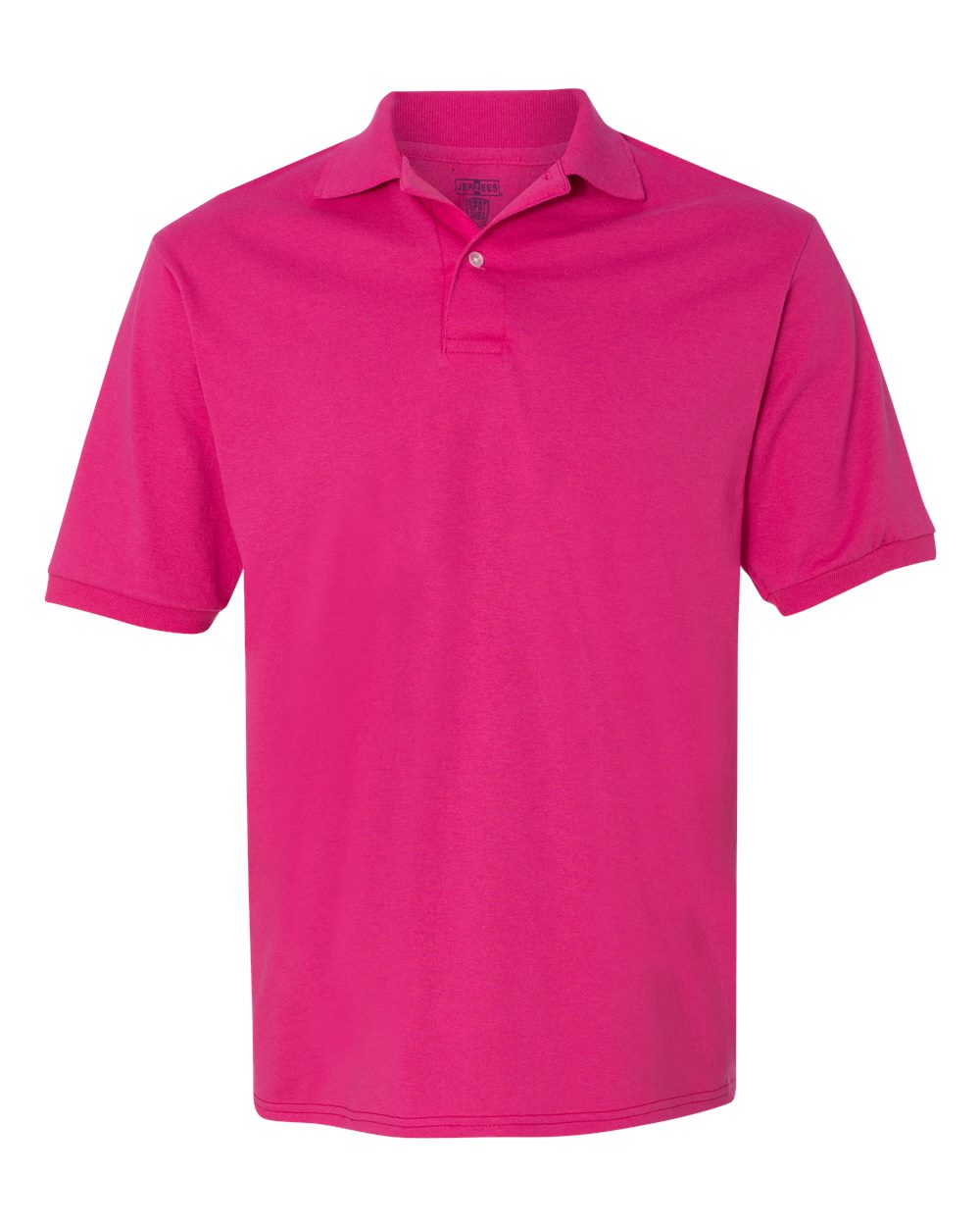 Front View of Cyber Pink SpotShield® 50/50 Polo - 437MSR