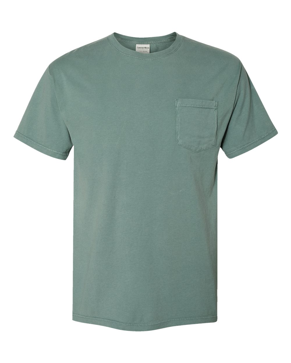 Front View of Cypress Green Garment-Dyed Pocket T-Shirt - GDH150