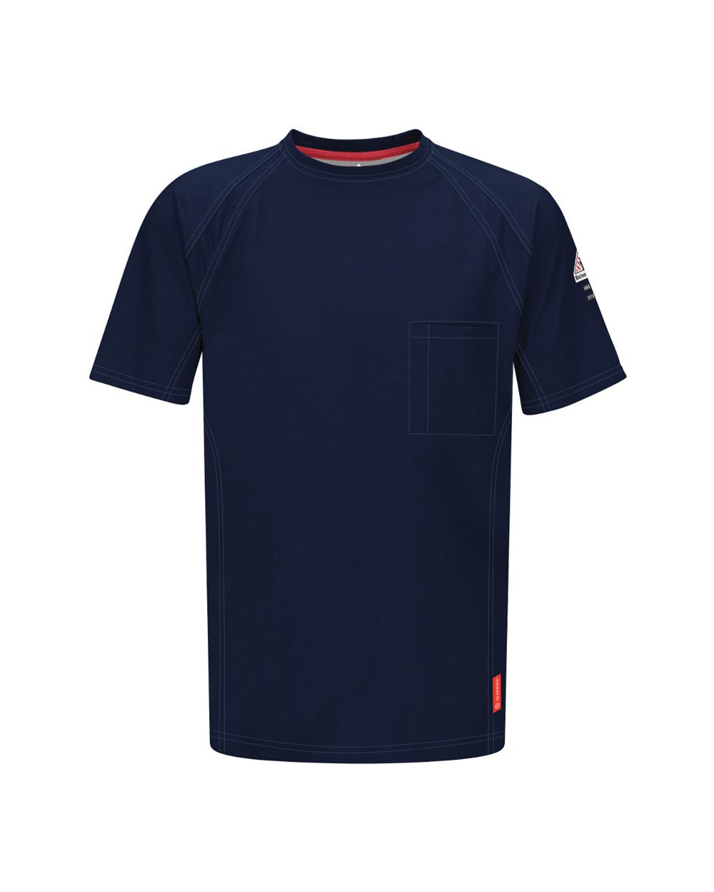 Front View of Dark Blue iQ Series® Short Sleeve Tee - QT30