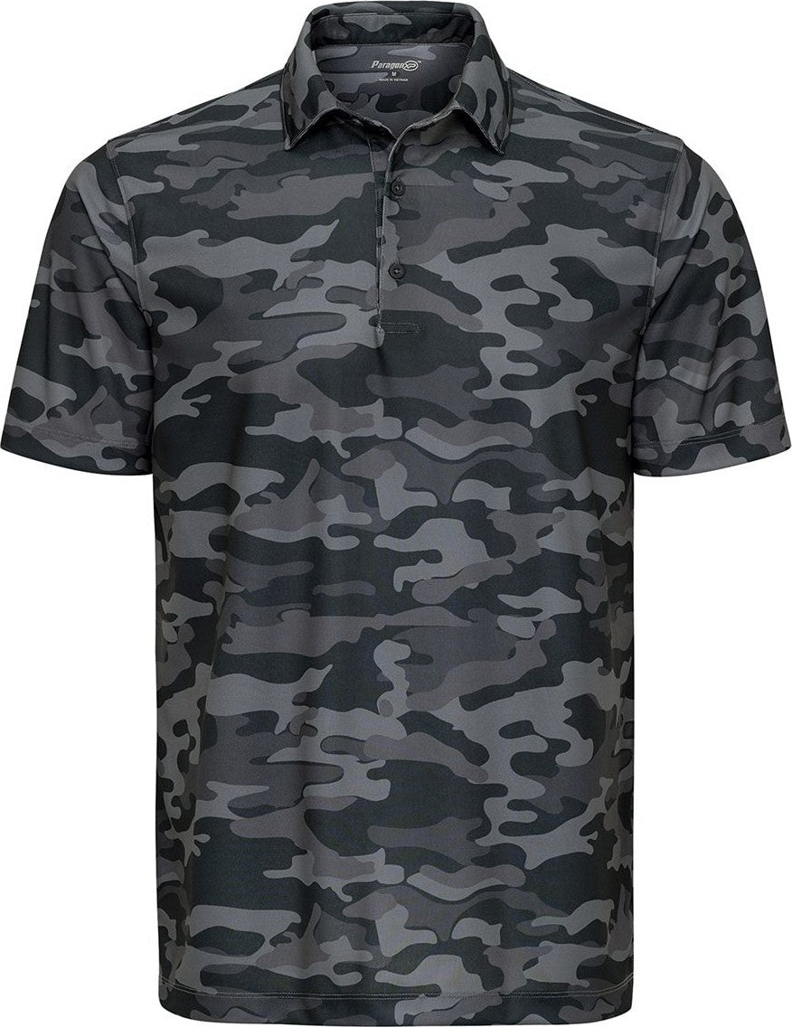 Front View of Dark Camo Newport Camo Polo - 170