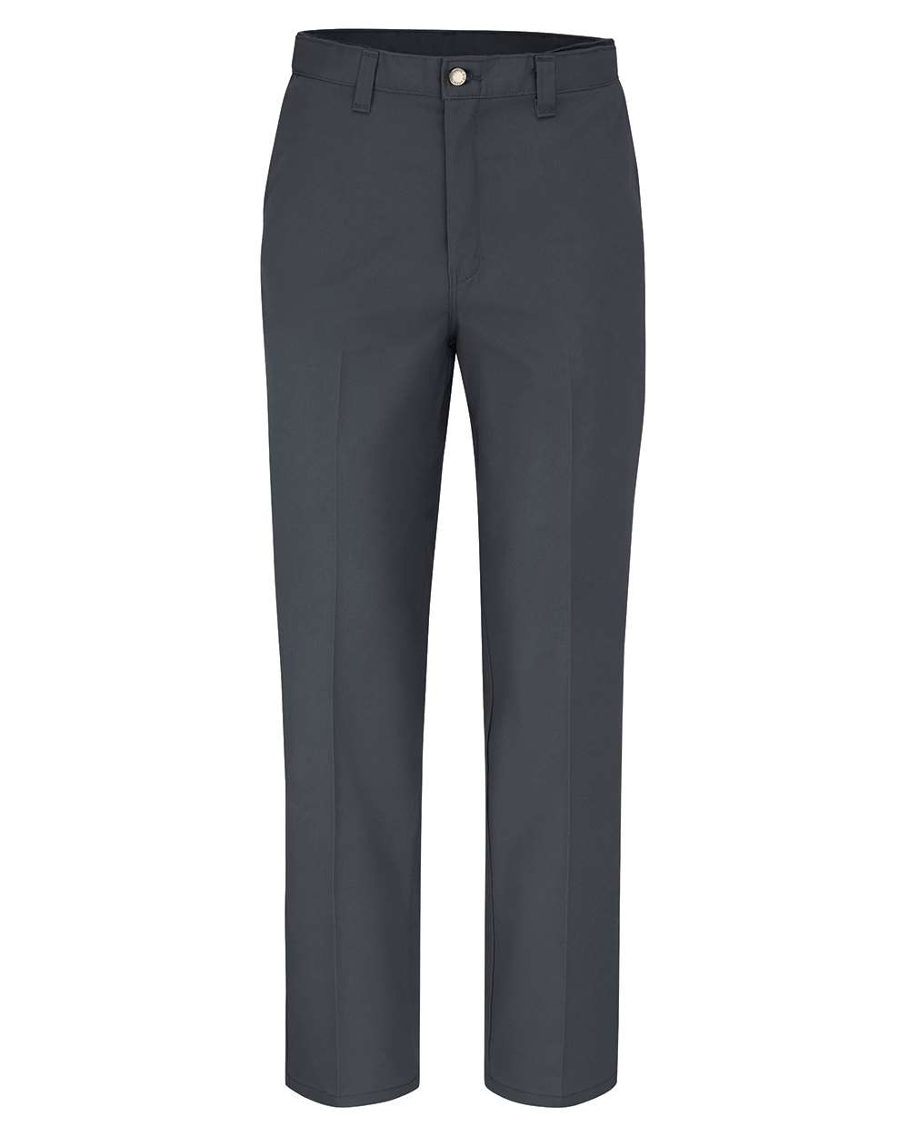 Front View of Dark Charcoal - 37 Unhemmed Premium Industrial Flat Front Comfort Waist Pants - LP70