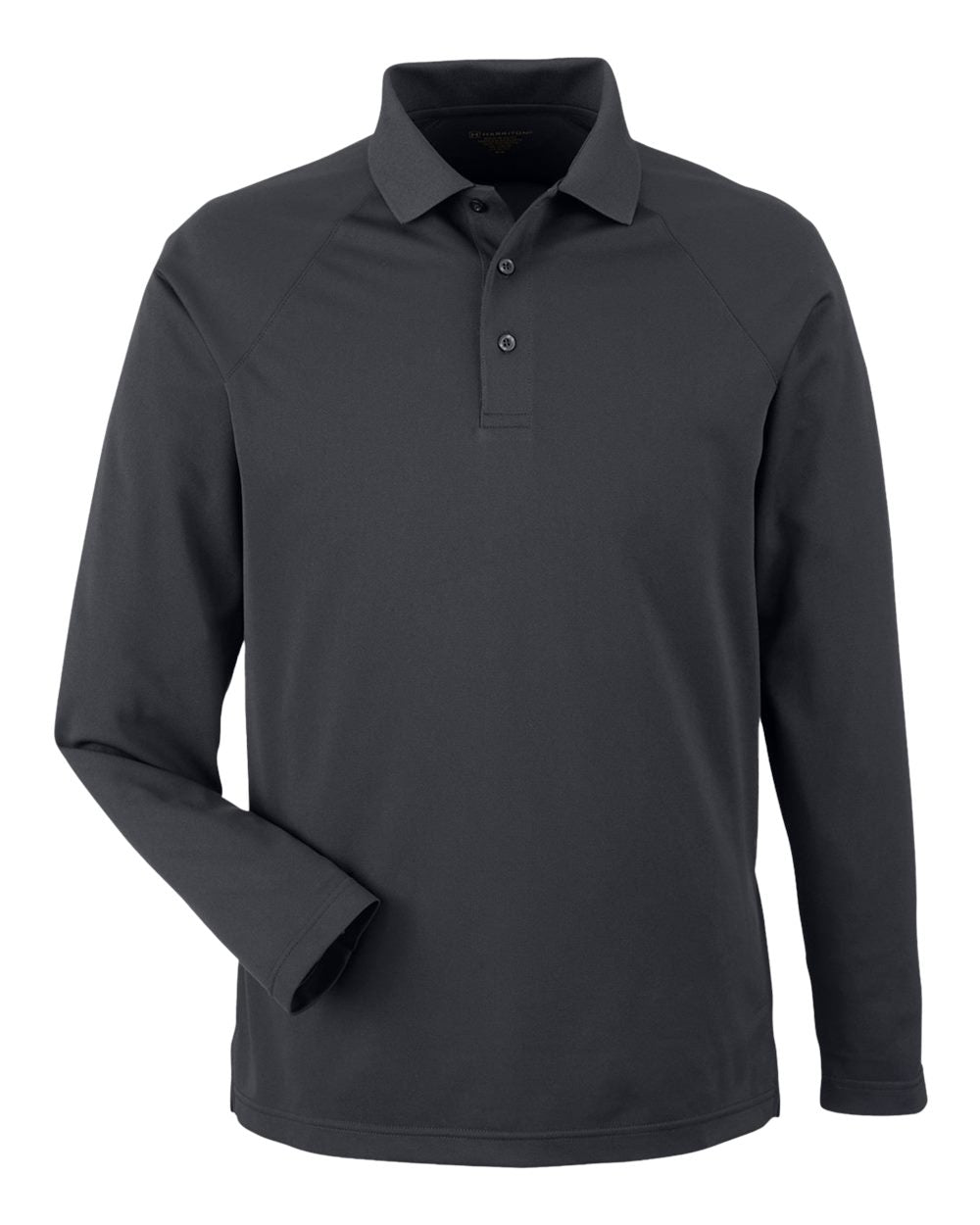 Front View of Dark Charcoal Men&#39;s Charge Snag and Soil Protect Long Sleeve Polo - M208L