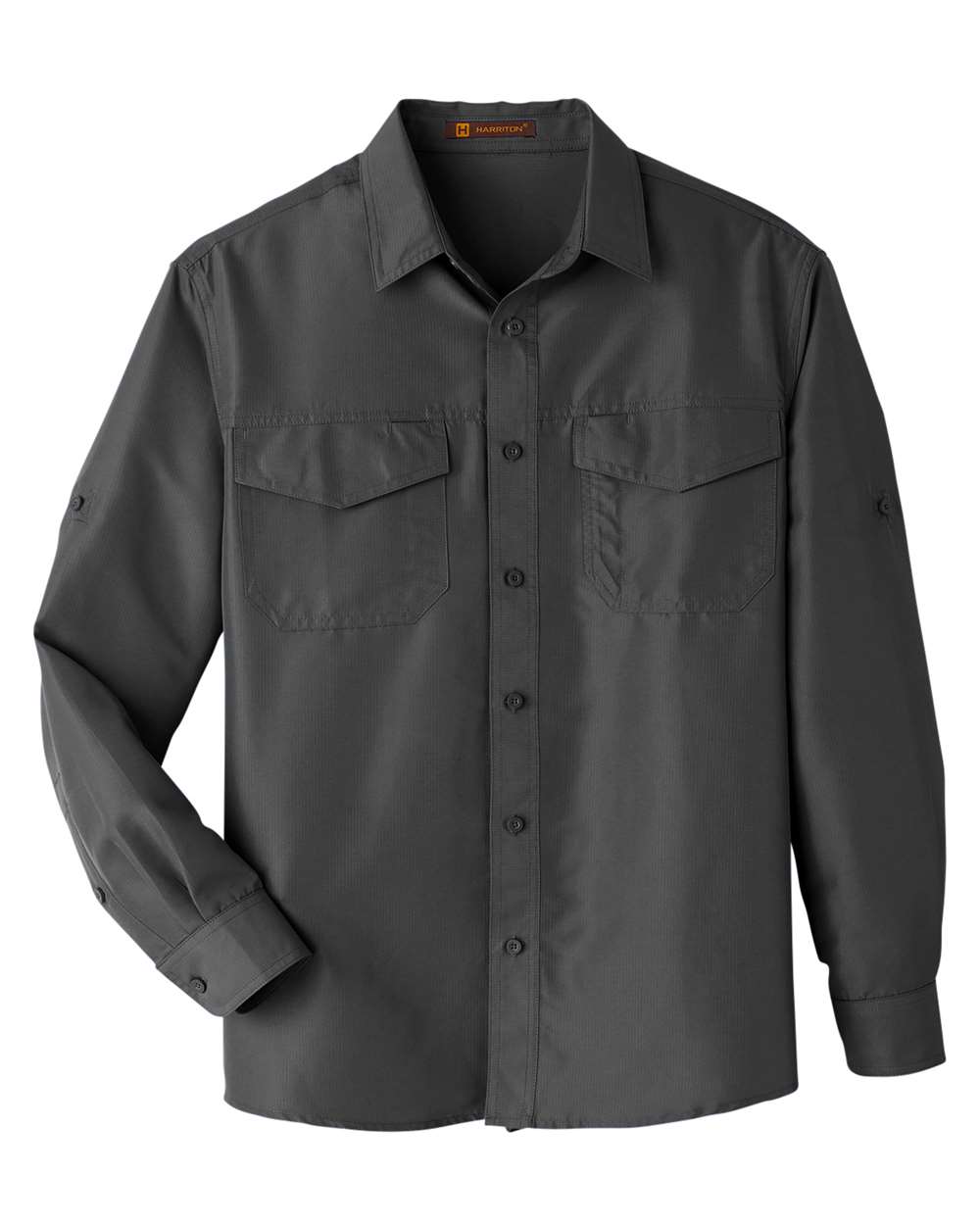 Front View of Dark Charcoal Men's Key West Performance Staff Shirt - M580L
