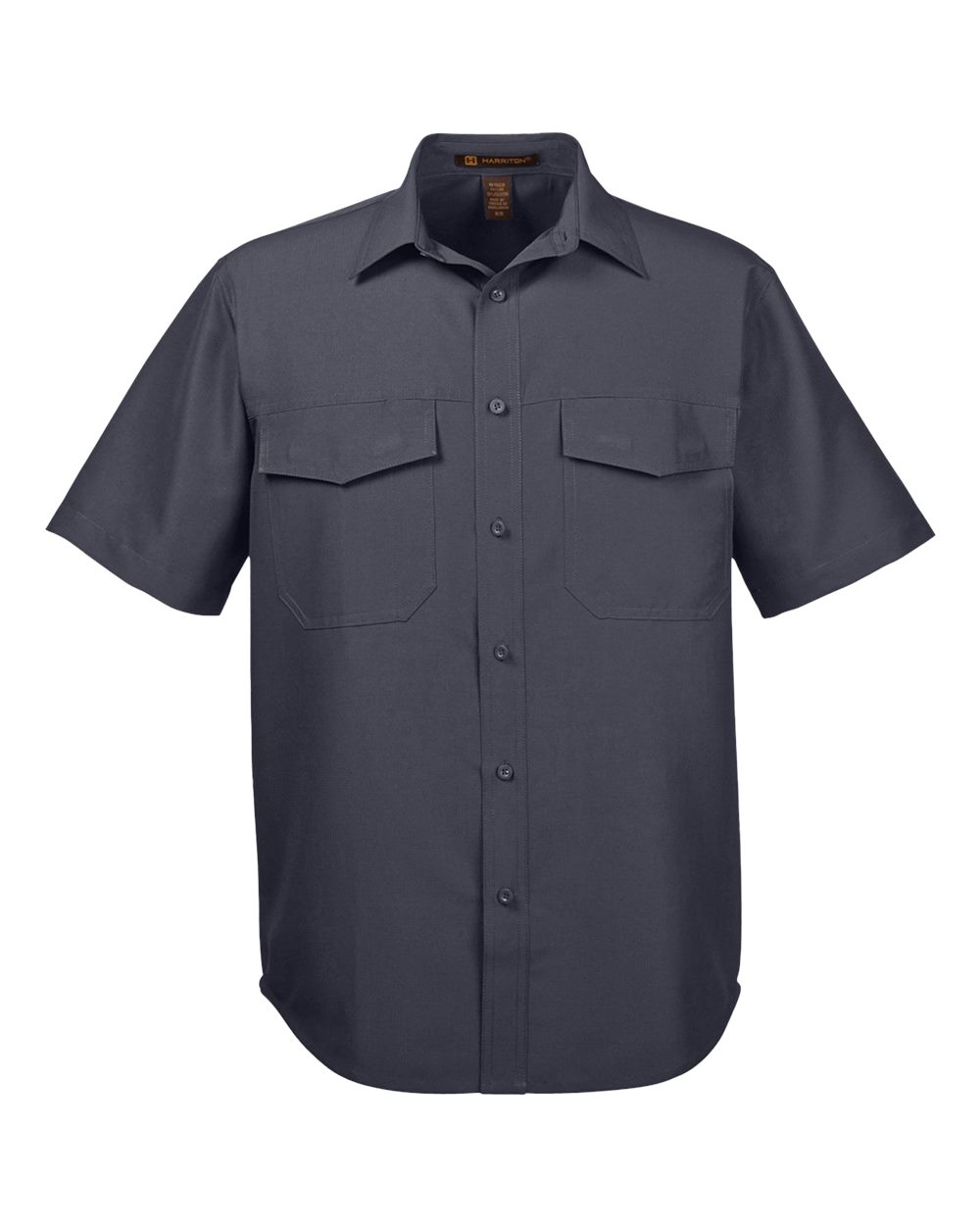 Front View of Dark Charcoal Men's Key West Short Sleeve Performance Staff Shirt - M580