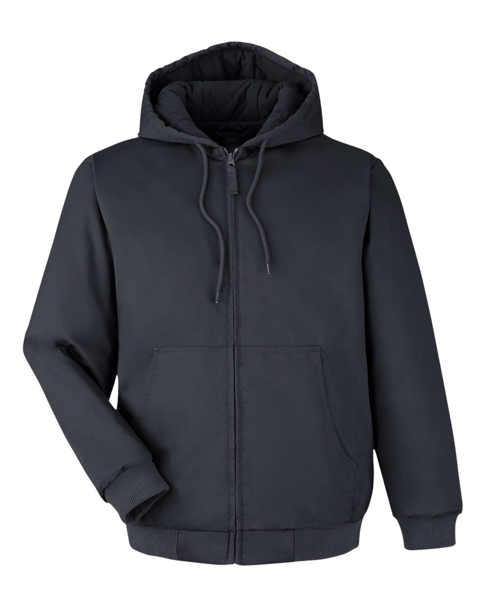 Front View of Dark Charcoal Unisex ClimaBloc® Heavyweight Hooded Full-Zip Jacket - M722