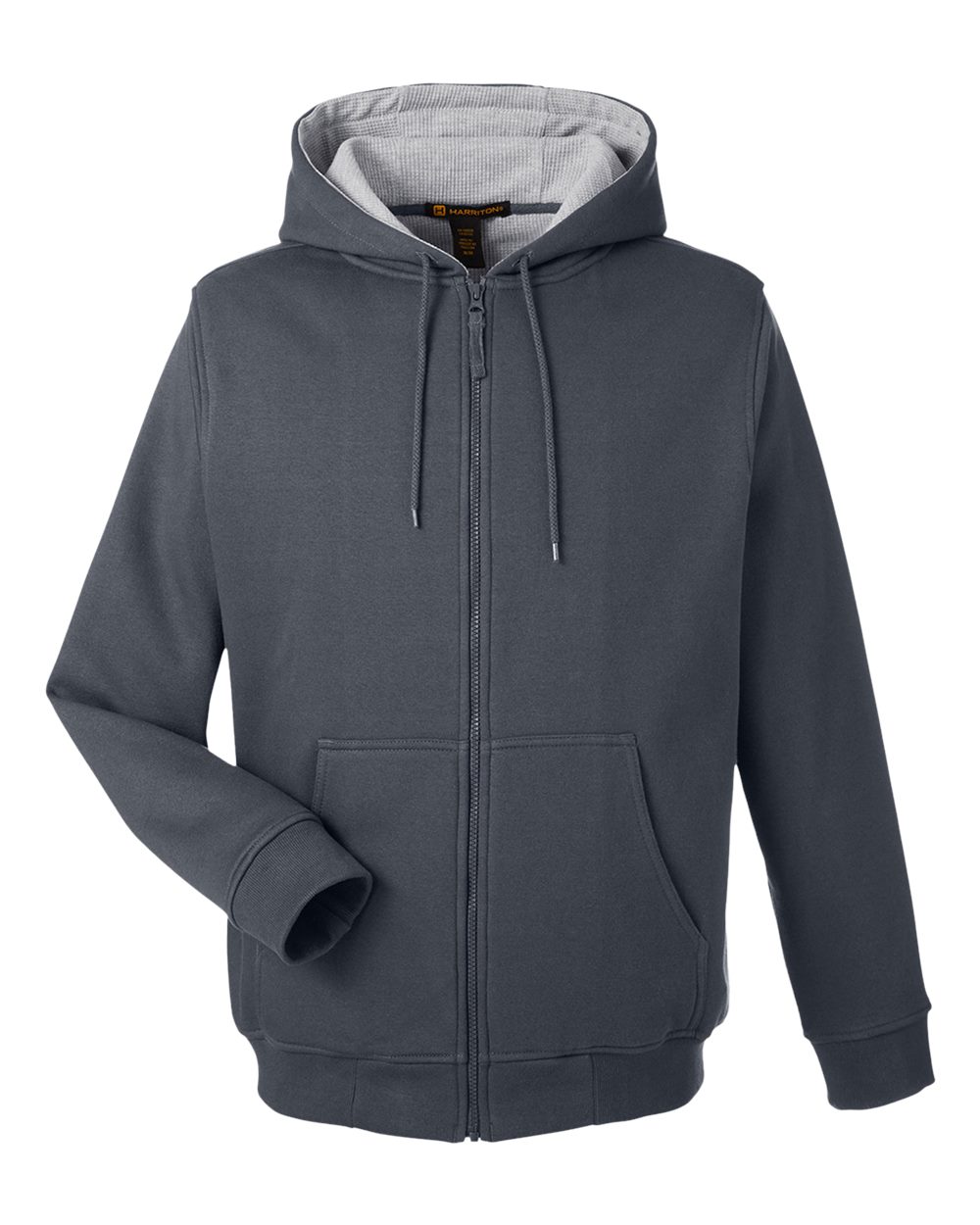 Front View of Dark Charcoal Unisex ClimaBloc™ Lined Heavyweight Hooded Sweatshirt - M711