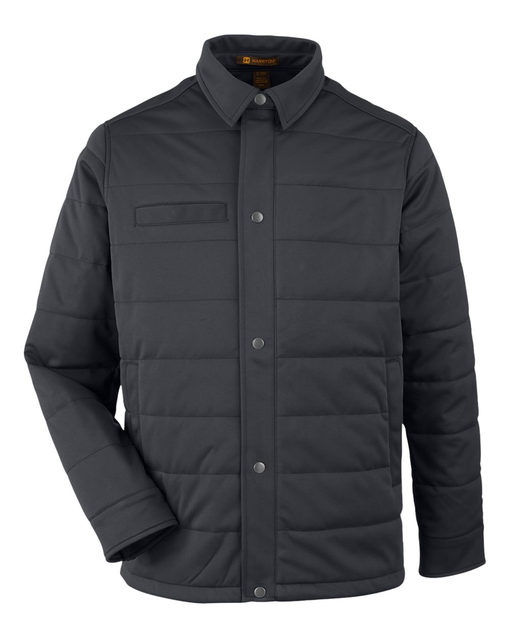 Front View of Dark Charcoal Unisex Guardian Soft Shell Chore Coat - M821
